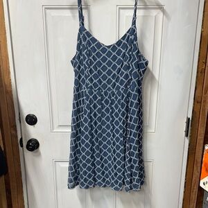 Torrid Blue and White Geometric Mini Dress
